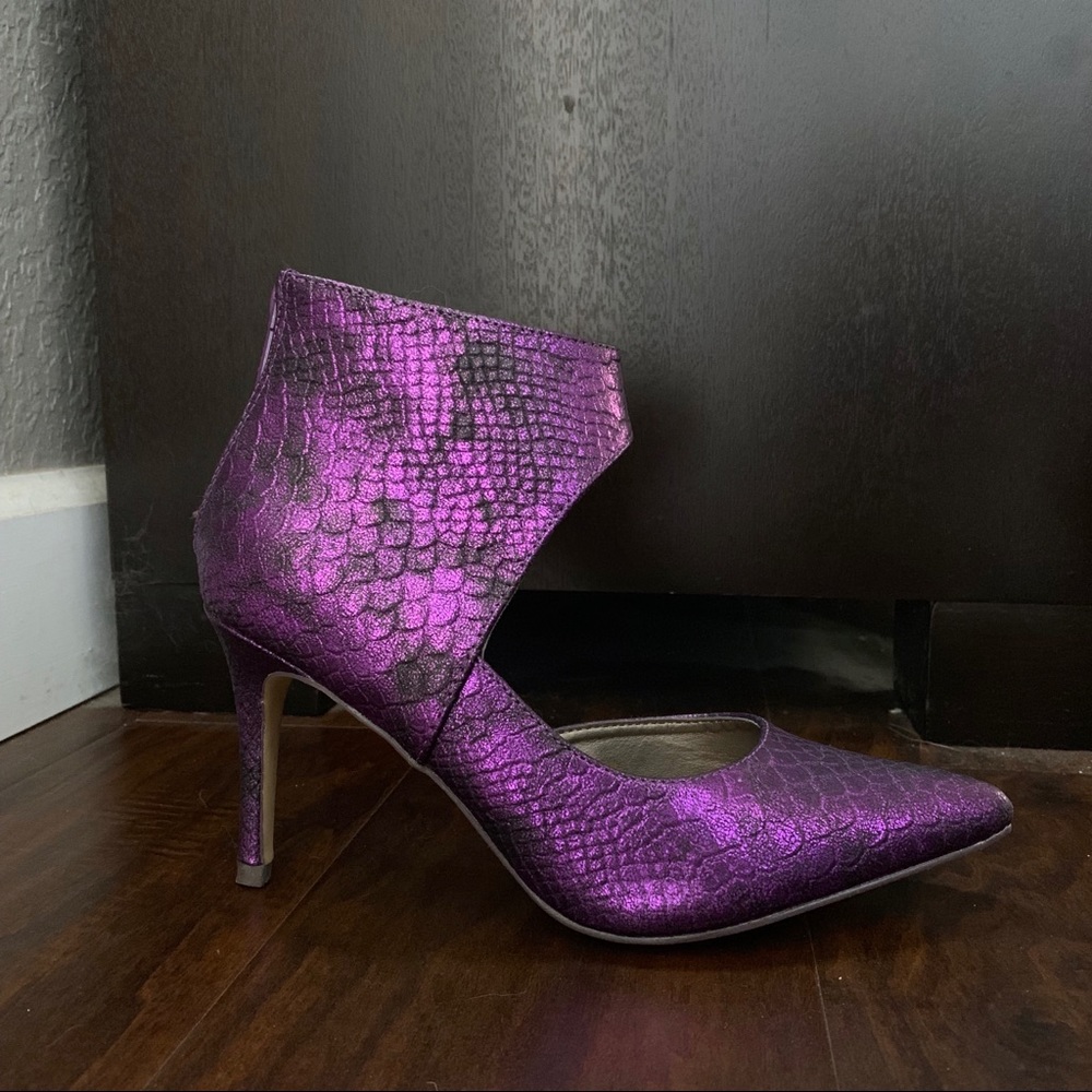Metallic Snakeskin Heels